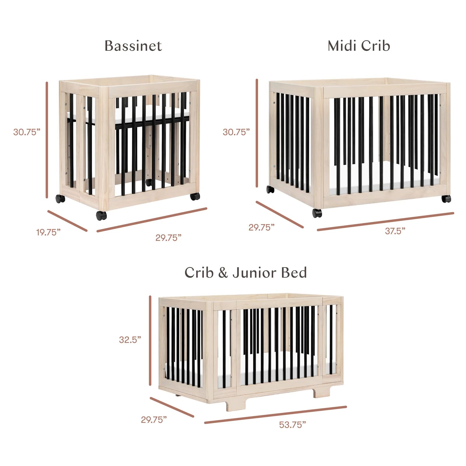 Yuzu 8-in-1 convertible crib baby crib size guide